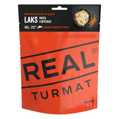 Real Turmat | cremet laks med pasta | Frysetørret mad | 129g