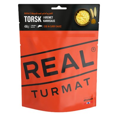 Real Turmat | Cod in Creamy Curry Sauce | Frysetørret mad | 96g