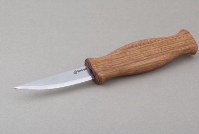 BeaverCraft snittekniv med håndtag af egetræ C4