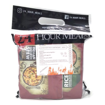 24 Hour Meals | Adventure pack Lightweight Meny 1 Gluten Free | Frysetørret mad | 900g