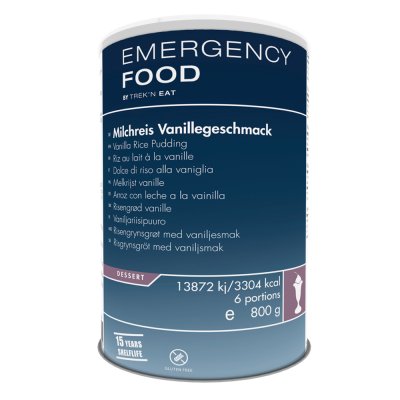 Emergency Food | Vanilla Rice Pudding | Frysetørret mad | 800g