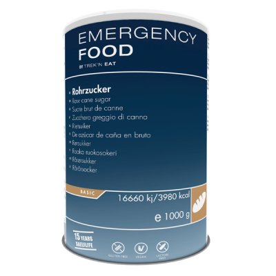 Emergency Food | Rå rørsukker | Frysetørret mad | 1000g