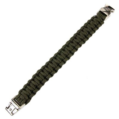 Paracord-armbånd med sølvspænde K2139 9 tommer grøn