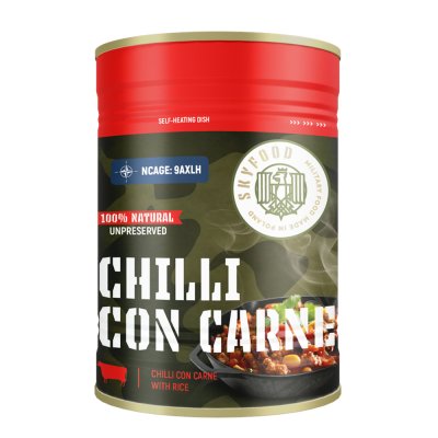 Sky Food | Chilli Con Carne Selvopvarmende Dåse | MRE | 400g