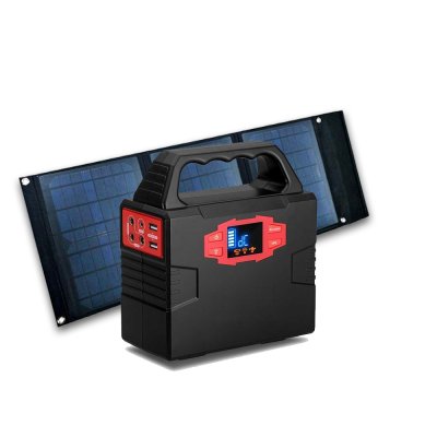 Backup-batteri litium power pack 26400 mAh med solpanel 30W