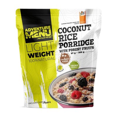 Adventure Menu | Lightweight Coconut Rice Porridge with Forrest Fruits | Frysetørret mad