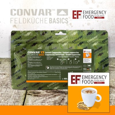Convar Emergency Food | Basic Instant Cappuccino | Frysetørret mad | 400g