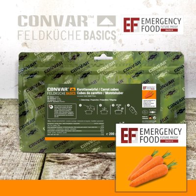 Convar Emergency Food | Carrot cubes | Frysetørret mad | 200g