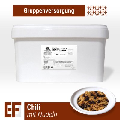 Convar Emergency Food | Chili med pasta | frysetørret mad | Måltidspakke | 3750g