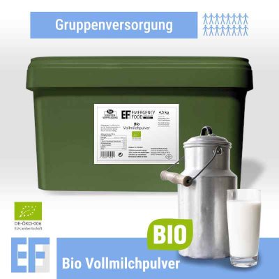 Convar Emergency Food | Økologisk mælkepulver | Stor pakke | Lang holdbarhed | 4500g