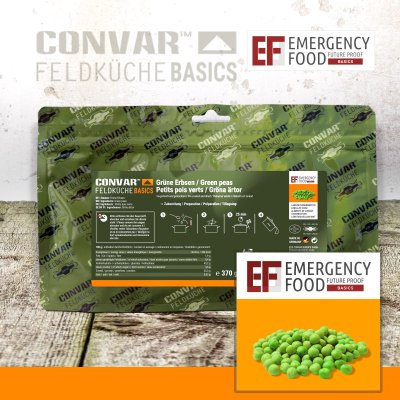 Convar Emergency Food | Grønne ærter | Frysetørret mad | 370g