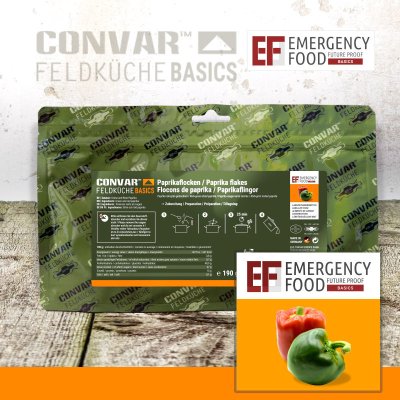 Convar Emergency Food | Emergency Red & green bell pepper | Frysetørret mad | 190g