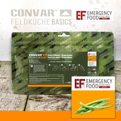 Convar Emergency Food | Emergency Grønne bønner | Frysetørret mad | 160g