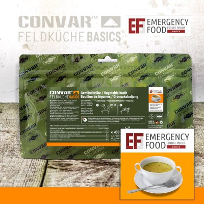 Convar Emergency Food | Basic Vegetable Broth | Frysetørret mad | 430g