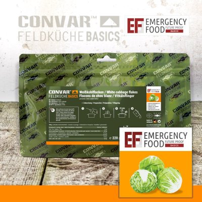 Convar Emergency Food | White cabbage flakes | Frysetørret mad | 220g