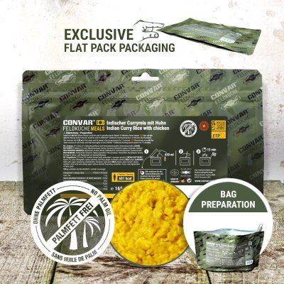 Convar Emergency Food | Indisk kylling i karry | Frysetørret mad | 165g
