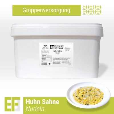 Convar Emergency Food | Nudler med kylling og spinat | Frysetørret mad | Måltidspakke | 3750g