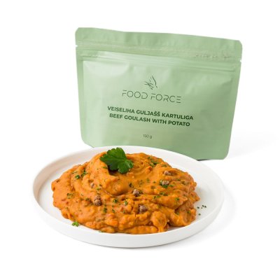 Food Force | Oksegulasch med kartoffel | Frysetørret mad | 150g