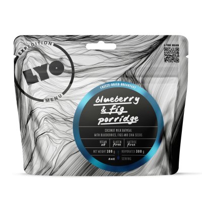 LyoFood | Kokosgrød med blåbær, figner og chia | Frysetørret mad | 65g