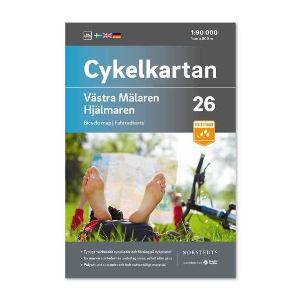 Cykelkort over søen Hjälmaren