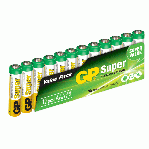 GP Super Alkaline AAA 12-pak