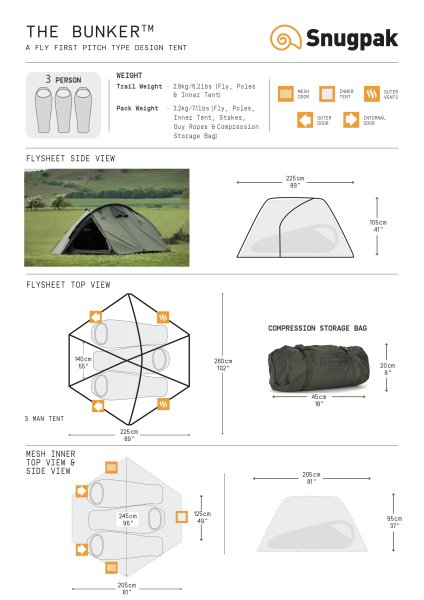 Snugpak Bunker 3P | Telt | 3 personer