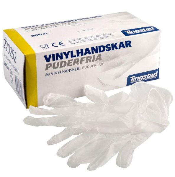 Vinylhandsker Pudderfri Medium 200 stk Hvid
