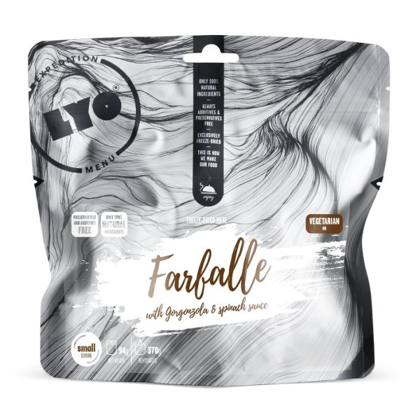 LyoFood | Farfalle with Gorgonzola & spinach sauce | Frysetørret mad | 94g