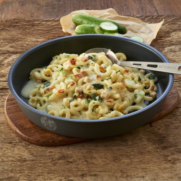Emergency Food | Creamy Pasta with Chicken and Spinach | Frysetørret mad | 500g