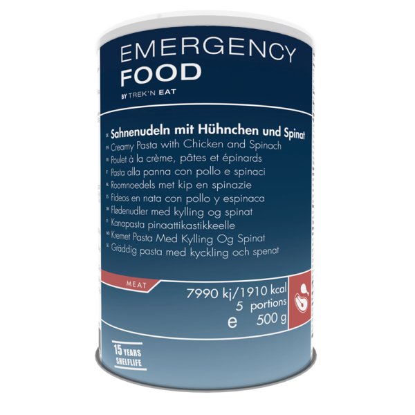 Emergency Food | Creamy Pasta with Chicken and Spinach | Frysetørret mad | 500g