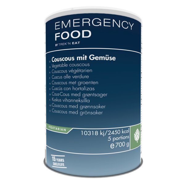 Emergency Food | Vegetabilsk couscous | Frysetørret mad | 700g