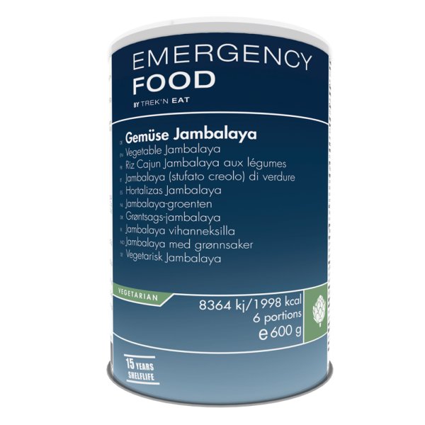 Emergency Food | Vegetabilsk Jambalaya | Frysetørret mad | 600g