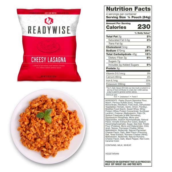 ReadyWise Food Supply | Frysetørret mad | Måltidspakke | 6580g