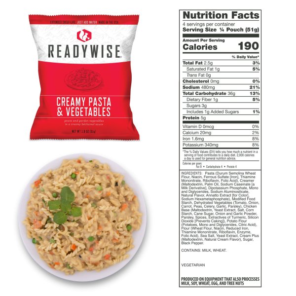 ReadyWise Food Supply | Frysetørret mad | Måltidspakke | 6580g