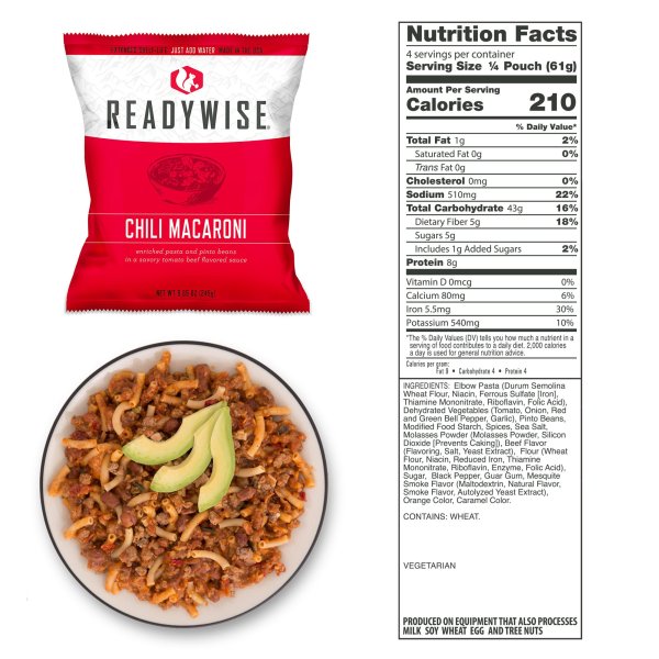 ReadyWise Food Supply | Frysetørret mad | Måltidspakke | 6580g