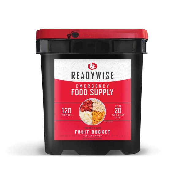 ReadyWise 120 portioner frysetørret frugt i bøtte | Frysetørret mad | Måltidspakke | 848g