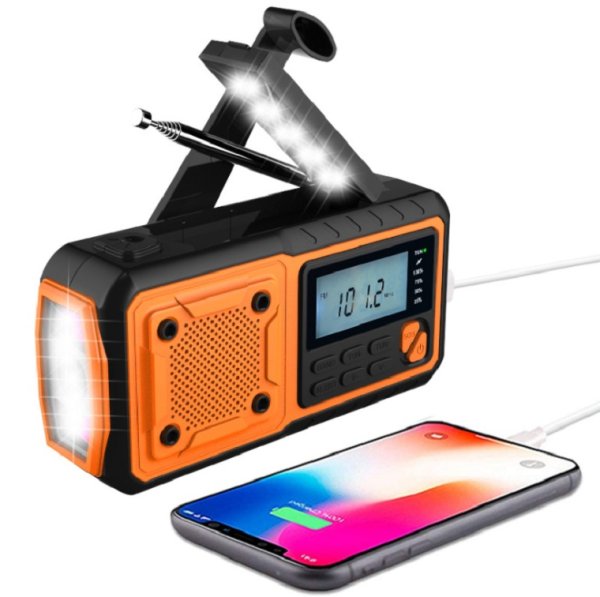 Nødradio SY-376 med solceller og 4000 mAh powerbank