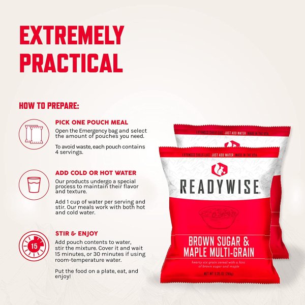 ReadyWise 60 Serving Drybag | Frysetørret mad | Måltidspakke | 3360g