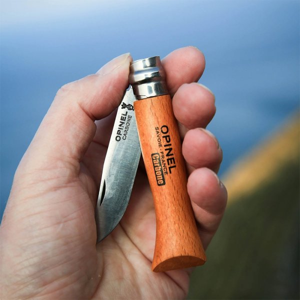 Opinel No 08 foldekniv i kulstofstål