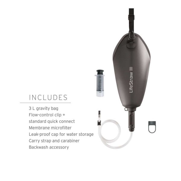 Lifestraw Peak Gravity 3L mørkegrå | vandfiltre