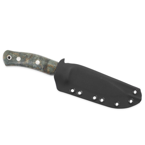 Casström No.10 svensk skovkniv, stabiliseret masur Ocean, rustfri, Kydex