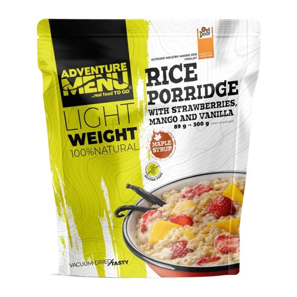 Adventure Menu | Letvægts Risgrød med Jordbær Mango | Frysetørret mad | 89g