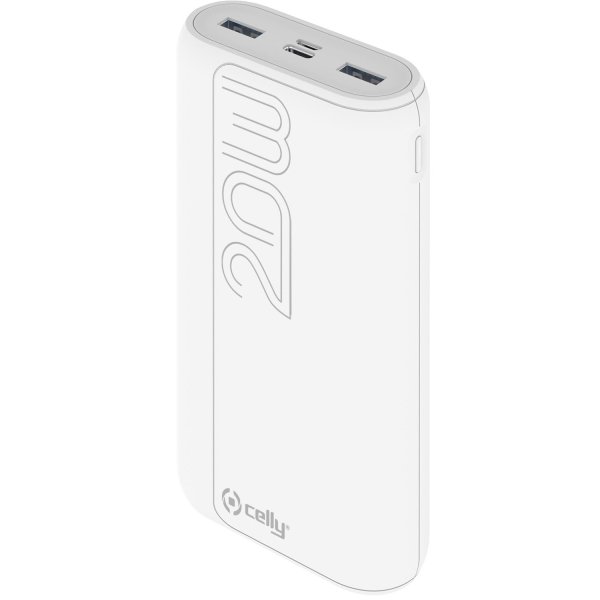 Celly bærbar powerbank 20000 mAh hvid