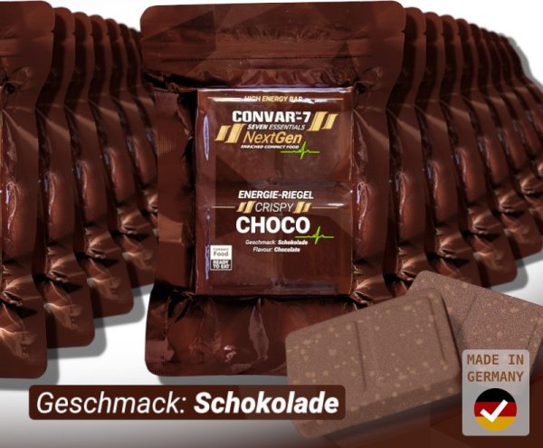 Convar Emergency Food | NextGen Energy Bar Crispy Choco 10 års holdbarhed | 120g