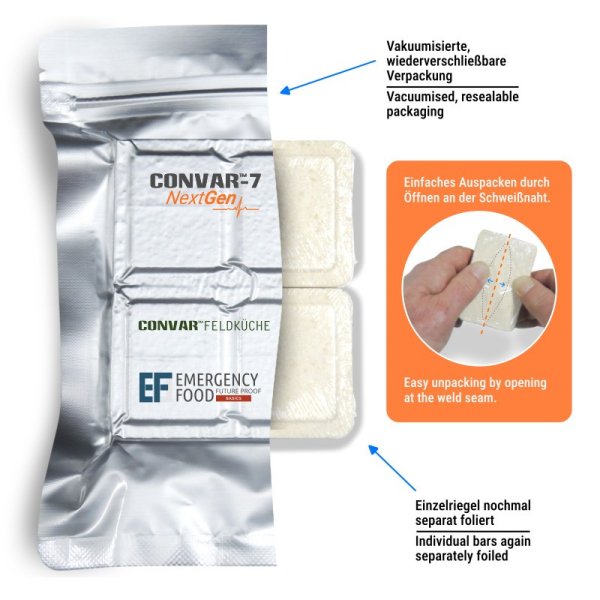Convar Emergency Food | NextGen Energy Bar Pocket Pizza 10 års holdbarhed | 120g