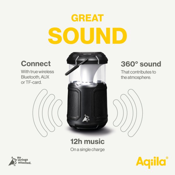 Aqiila Soundbird B10 | Højttaler med lampe og powerbank
