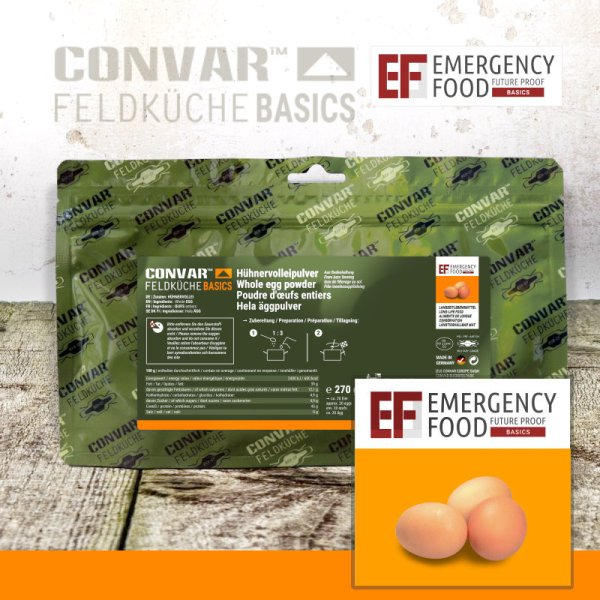 Convar Emergency Food | Chicken Egg Yolk | Frysetørret mad | 270g