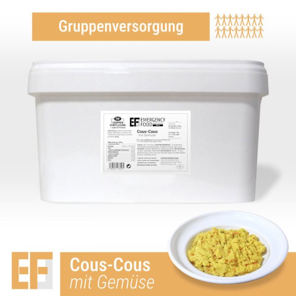 Convar Emergency Food | Couscous | Frysetørret mad | Måltidspakke | 4000g