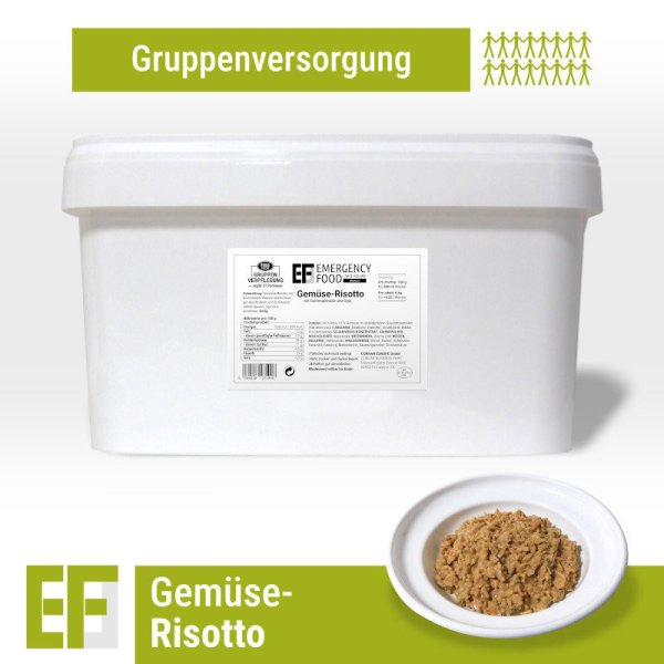 Convar Emergency Food | Grøntsagsrisotto | Frysetørret mad | Måltidspakke | 4000g