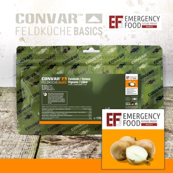 Convar Emergency Food | Emergency Onions kibbled | Frysetørret mad | 170g